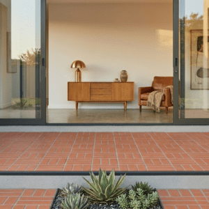 Klompie Tile 70mm Satin Installed in George, this is also known as a thin brick