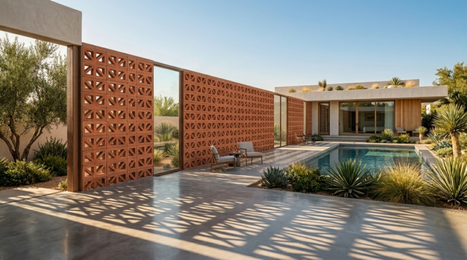 Landcape leaf Breeze Block Architecture