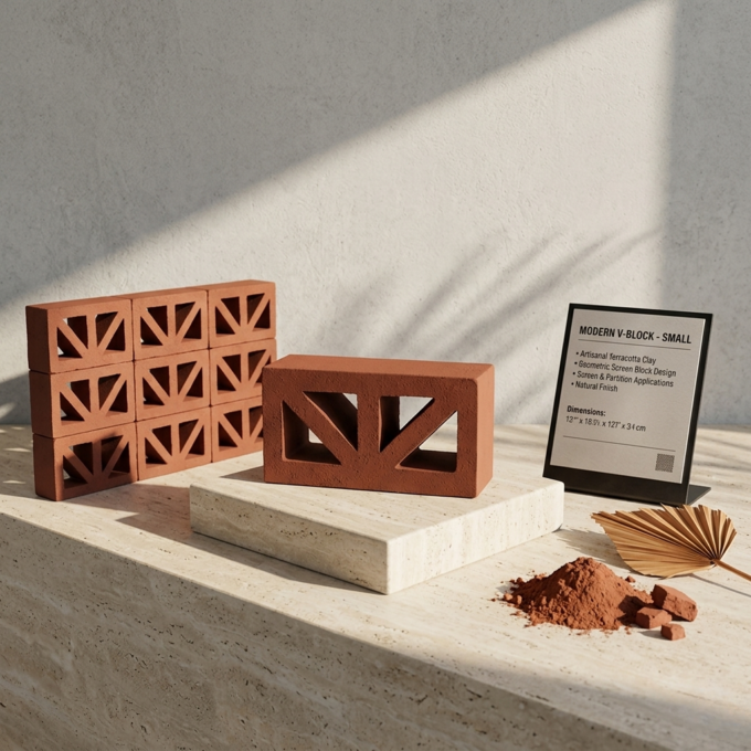 Modern V-Block Small Breeze Block Architecture