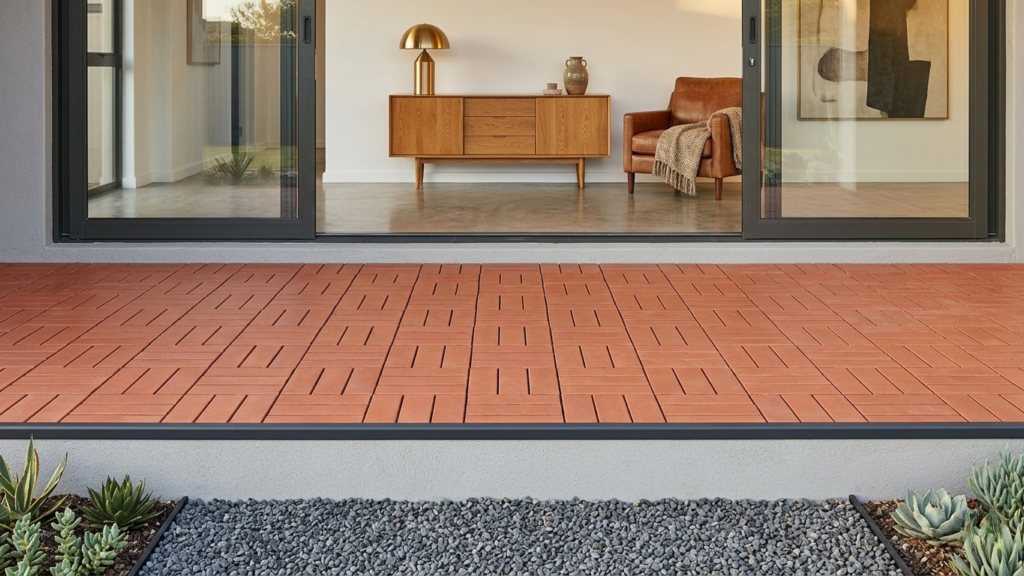 Klompie Tile 70mm Satin Installed in George